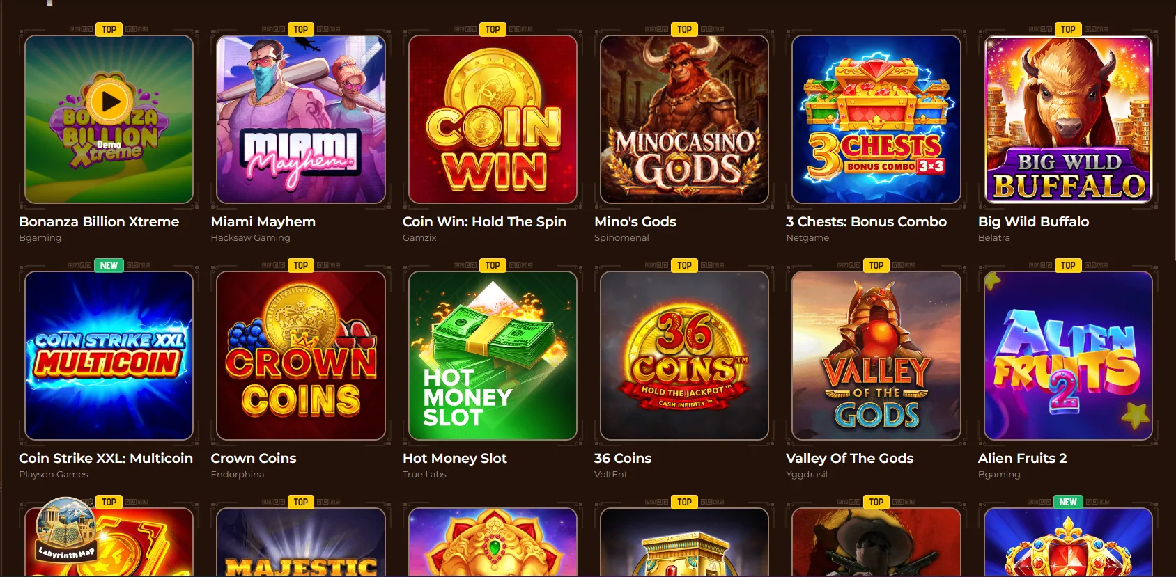 Mino Casino Spiele